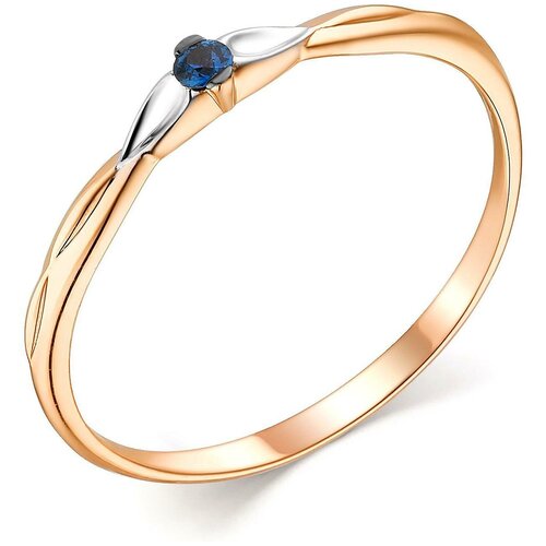 фото Алькор кольцо с 1 сапфиром из красного золота 13801-102, размер 17