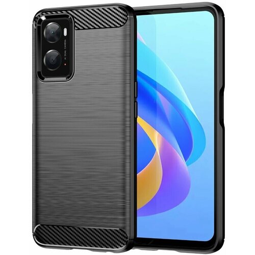 Чехол-накладка Carbon Fibre для Realme 9i, OPPO A36, OPPO A76 (черный) противоударный ударопрочный чехол бампер пенал mypads heavy для realme 9i 9i 5g oppo a76 синий