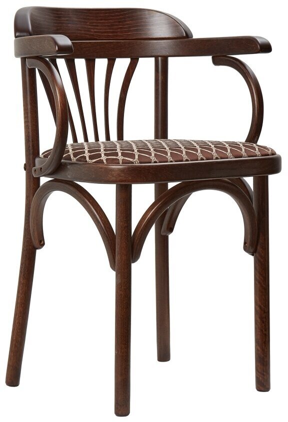 Деревянный стул Венский темный тон с мягким сиденьем из ткани