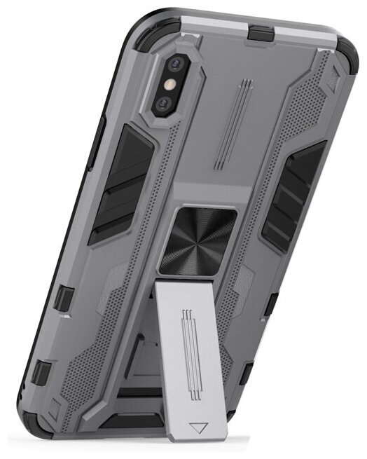 Противоударный чехол с подставкой Transformer для iPhone X / XS серый