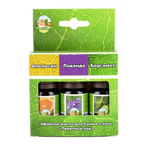фото Масло эфирное бацькина баня набор приятный пар: апельсин, лаванда, бергамот 16103