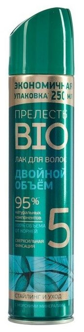 Лак для волос Прелесть Био с морскими минералами 250мл Аэрозоль Новомосковск - фото №5