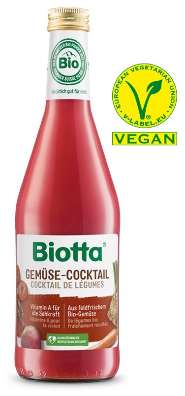 Сок Biotta Gemuse-cocktail, BIO мультиовощной с пряными травами и морской солью, Швейцария, 0.5 л - фотография № 6