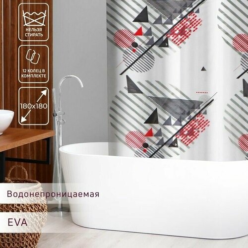 Штора для ванны Малевич, 180 180 см, EVA