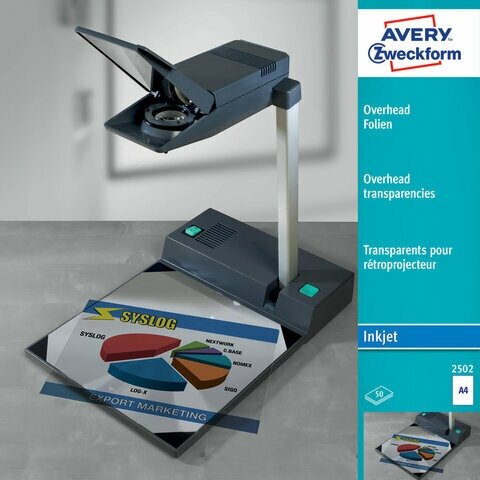 Пленка для проекторов А4 струйная печать полиэстер прозрачная 110 мкм 50 листов Avery Zweckform 2502