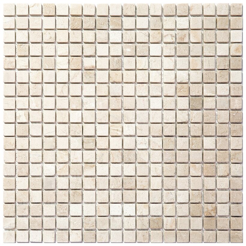 Мозаика из мрамора Natural Mosaic 4M025-15T-(Crema-Marfil) 4 мм бежевый светлый квадрат матовый
