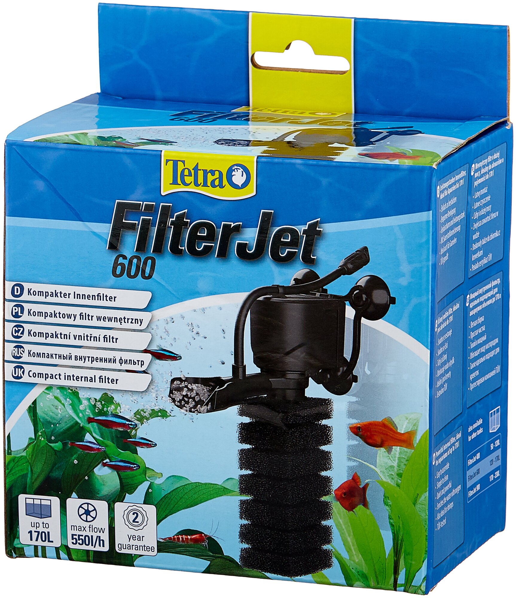 Фильтр внутренний FilterJet 600 компактный для аквариумов 120-170л Tetra FilterJet 600 для аквариумов 120-170л, 550л/ч, 6Вт - фото №4