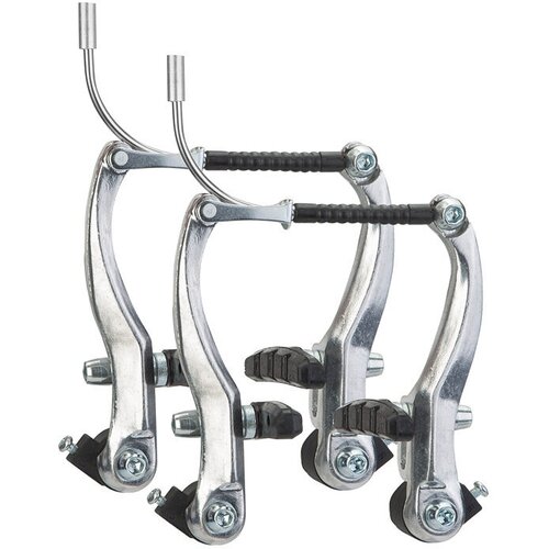 фото Тормоза ободные blf-a5 v-образные 110 мм, алюминиевые, серебристые, компл. на 2 колеса stels