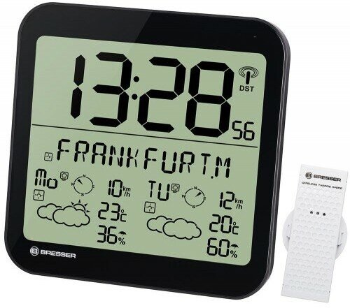 Часы настенные Bresser MyTime Meteotime LCD, черные 74648 Bresser 74648