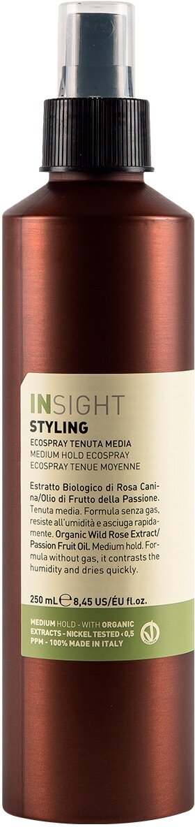 Эко-лак средней фиксации с хлопковым маслом для волос Insight Styling Medium Hold Ecospray, 250 мл