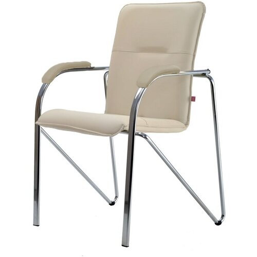 Конференц-кресло Samba Chrome светло-бежевое (искусственная кожа/металл хромированный)