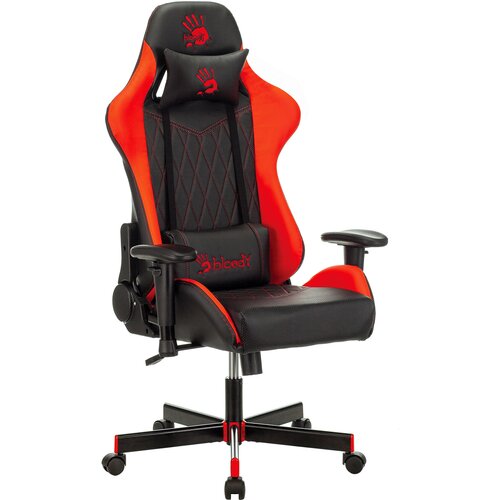 Кресло игровое A4Tech BLOODY GC-870 черный/красный ромбик эко. кожа крестовина