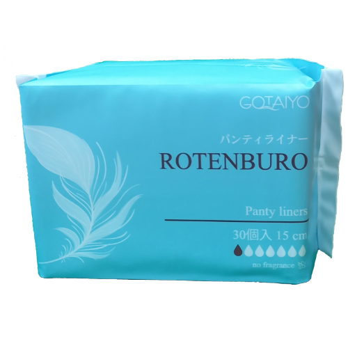 Gotaiyo Rotenburo Panty Liners Прокладки женские гигиенические анатомической формы ежедневные ультратонкие без отдушек 15 см 1 капля 30 шт