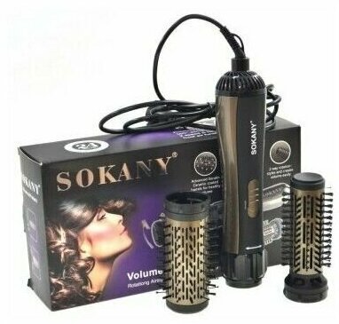 Фен-щетка для волос SOKANY/SD-903/2 насадки/мощность 1000 ВТ/для укладки волос/черный - фотография № 4