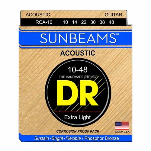 фото Dr rca-10 sunbeam струны для акустической гитары 10-48