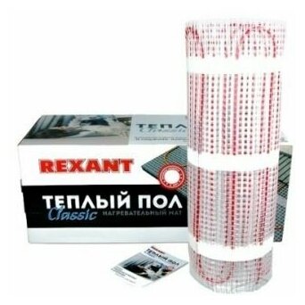 Теплый пол Rexant Classic RNX -3,5-525 51-0507-2 площадь 3,5 м2 (0,5 х 7,0 м), 525 Вт, двухжильный с экраном