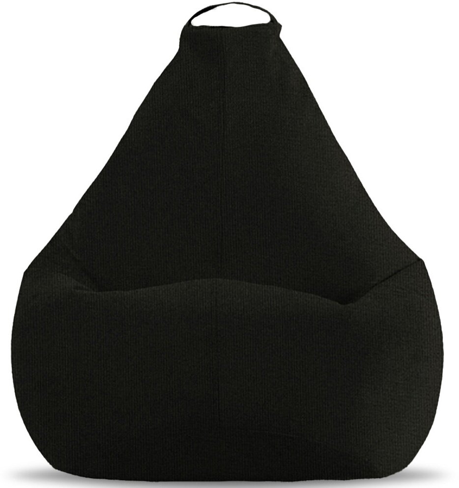 Кресло-мешок Груша, MyPuff,размер XXХL-Стандарт, мебельный велюр, черный - фотография № 2