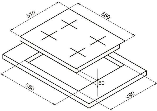 Встраиваемые индукционные панели Korting/ Индукционная, 5x58x51 см, стеклокерамика, индукционная, независимая, сенсорное управление, белая, скошенные края - фотография № 4