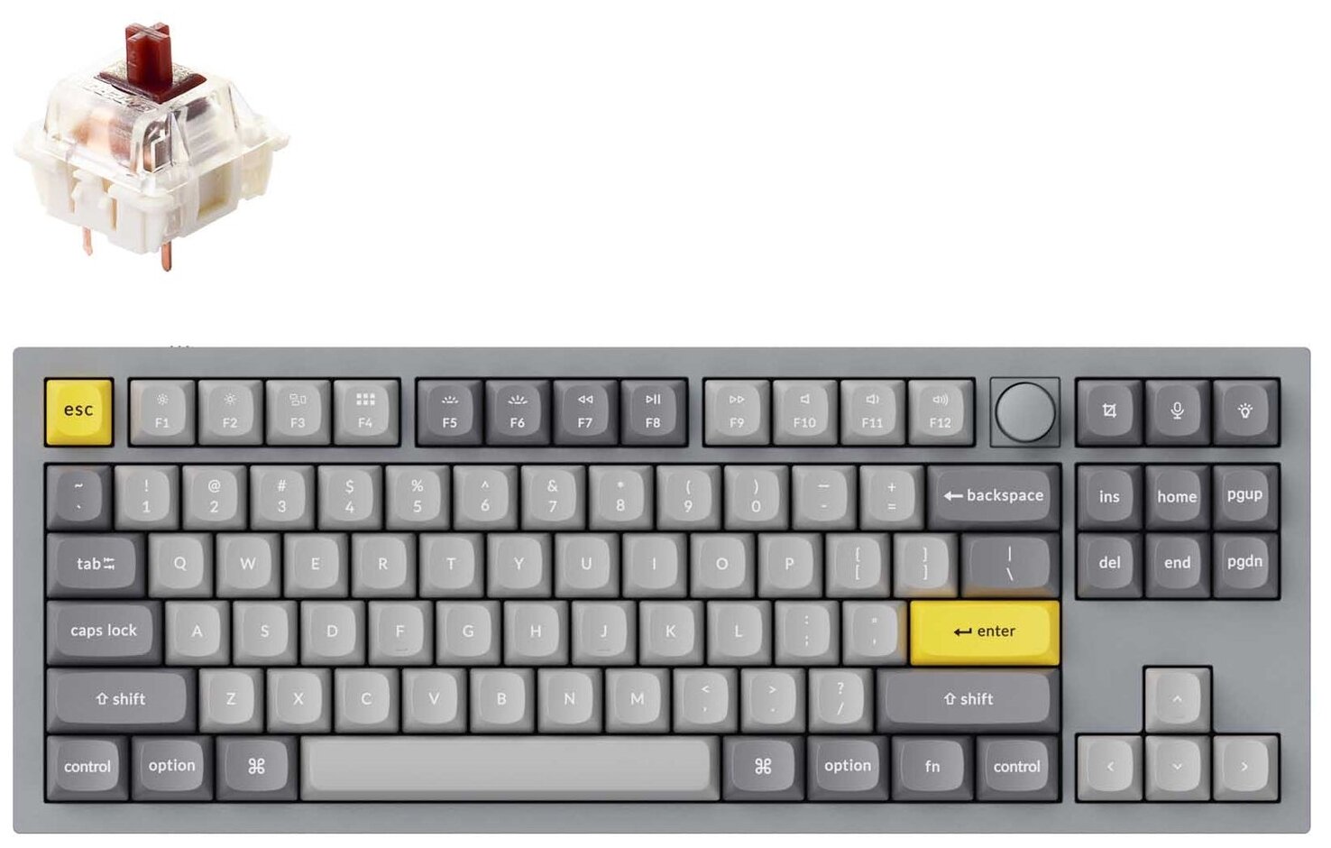 Клавиатура Keychron Q3 RGB Grey-Brown Switch Q3-N3-RU