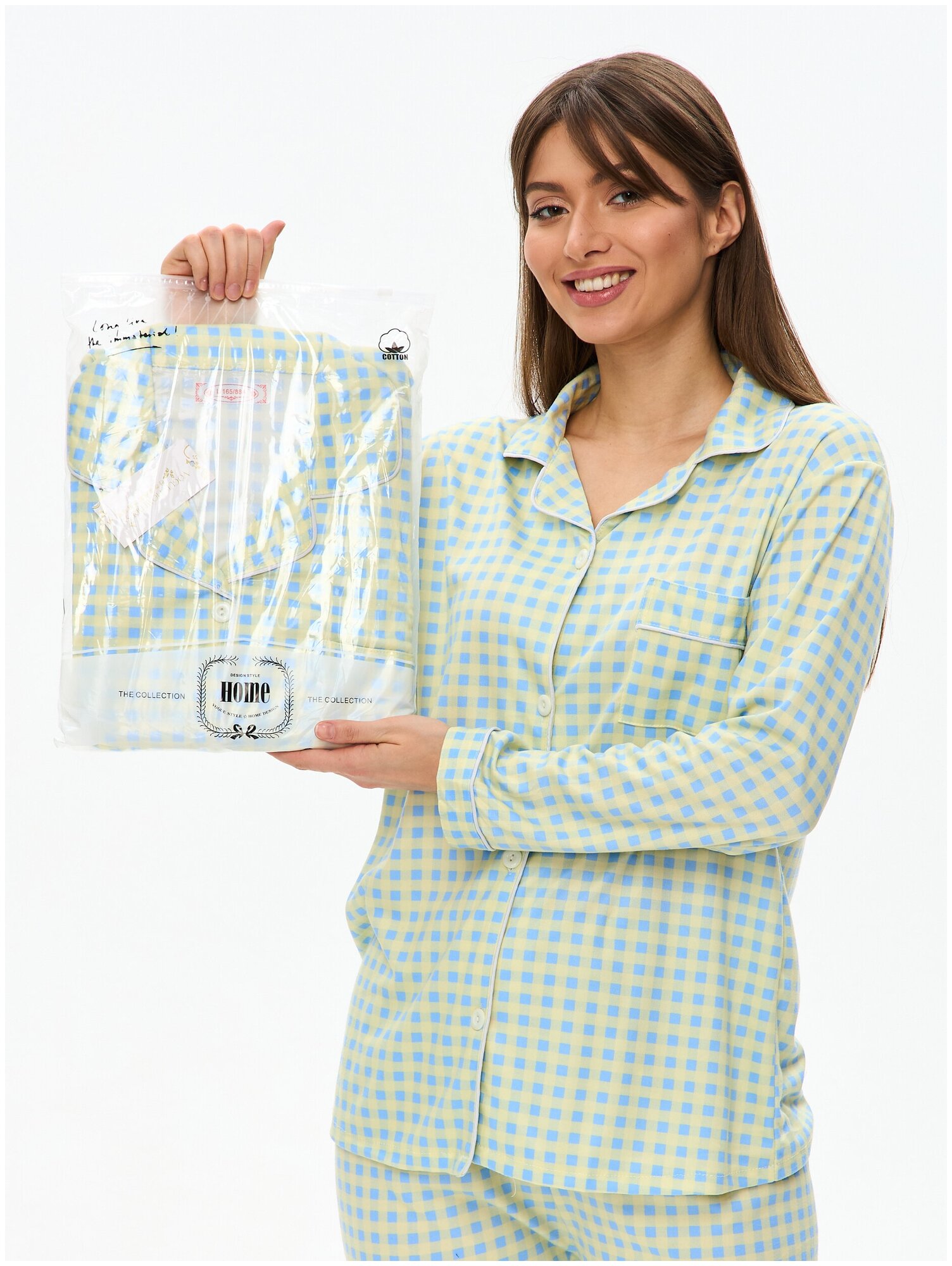 Пижама женская с брюками хлопок , домашняя одежда женская. 42/M размер - фотография № 2