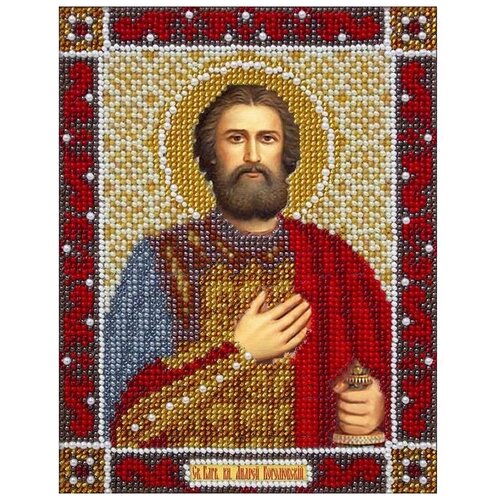 Набор вышивки бисером «Святой Андрей Боголюбский», 14x18 см, Паутинка
