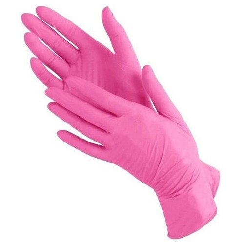 фото Перчатки wally plastic нитриловые 100 шт (50 пар) размер s цвет розовый