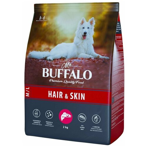 Mr.Buffalo Hair & Skin Care Корм для собак средних и крупных пород (лосось) 2кг