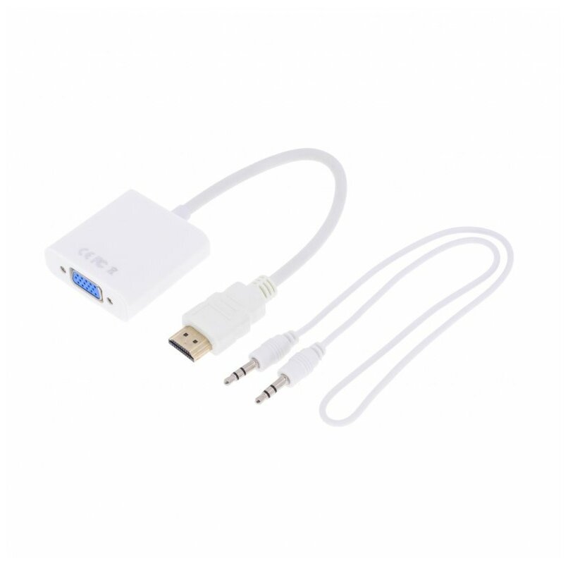 Переходник (адаптер) VGA/3.5 мм- HDMI, белый