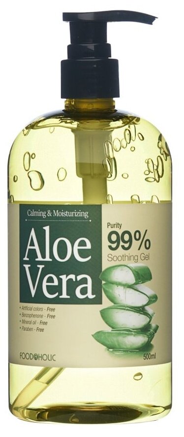 FOODAHOLIC CALMING & MOISTURIZING ALOE VERA 99% SOOTHING GEL 500ml Успокаивающий гель с экстрактом алоэ 500мл