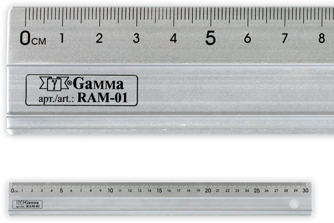 Линейка универсальная "Gamma" RAM-01 алюминий 30 см х 3.5 см в чехле с нескользящее покрытием Non-Slip