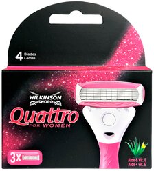 Wilkinson Sword Quattro for Women Сменные лезвия, 3 шт.