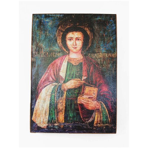 Икона Пантелеймон, размер - 15x18 икона святой пантелеймон 15x18
