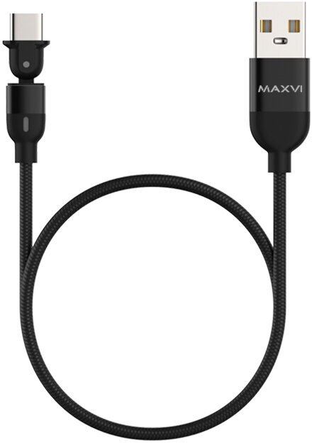 Кабель MAXVI USB - USB Type-C (MC-19T), 1.5 м, черный