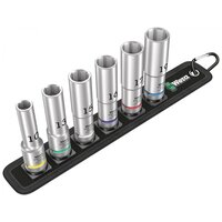 WERA Набор из 6 торцовых головок, 1/2" на прочном матерчатом поясе Belt C Deep 1 WERA WE-004565