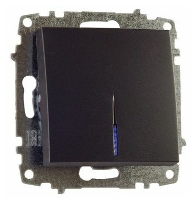Выключатель В Рамку Одноклавишный С Подсветкой Черный матовый IP20 10А 250В Zena Vega EL-BI ABB арт. 609-014800-201