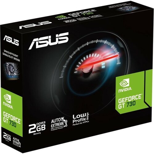 Видеокарта ASUS GeForce GT 730 2GB (GT730-2GD3-BRK-EVO), Retail видеокарта asus geforce gt 710 954mhz pci e 2 0 2048mb 5012mhz 64 bit dvi hdmi hdcp gt710 sl 2gd5
