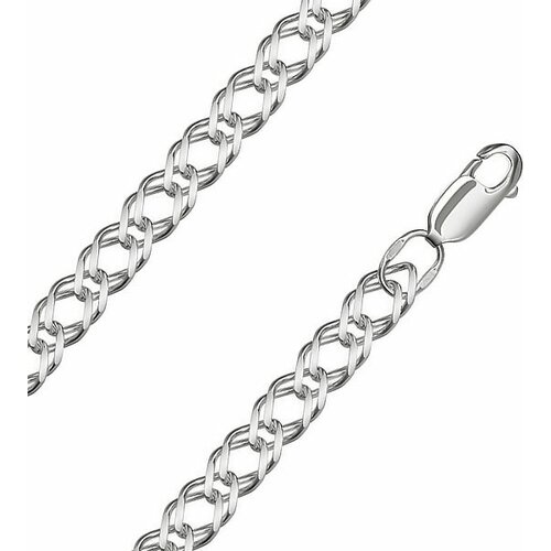 Цепь Krastsvetmet Цепь из серебра НЦ22-076-3 диаметром проволоки 0,7, серебро, 925 проба, родирование, длина 55 см, средний вес 11.9 г, серебряный