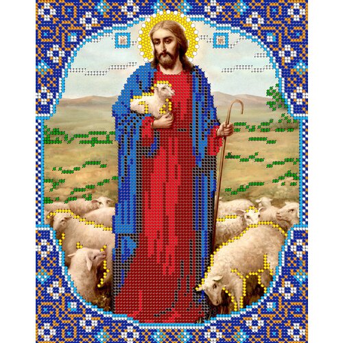 Вышивка бисером иконы Иисус 19*24 см