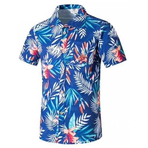 Гавайская рубашка Hawaiian цвет синий размер XL