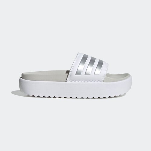 фото Шлепанцы adidas adilette platform, размер 7 uk, cloud white / zero metalic / grey one