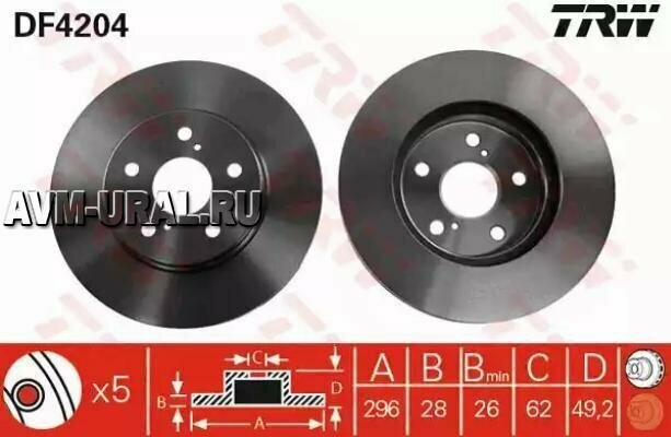 TRW DF4204 Диск тормозной | перед |