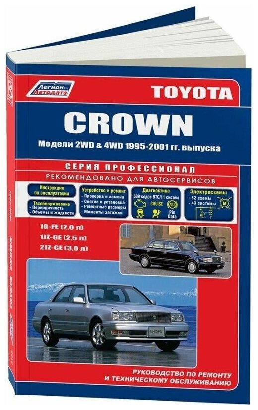 Книга Toyota Crown 1995-2001 бензин, электросхемы. Руководство по ремонту и эксплуатации автомобиля. Легион-Aвтодата