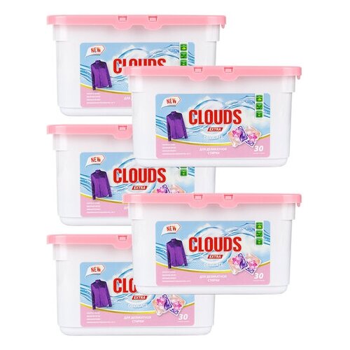 CLOUDS Delicate Капсулы для деликатной стирки Сакура и роза (10 г х 30) 300 гр. - 5 уп.