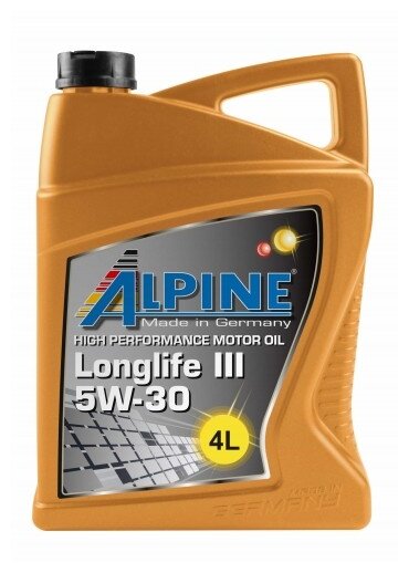 Синтетическое моторное масло ALPINE Longlife III 5W-30, 4 л