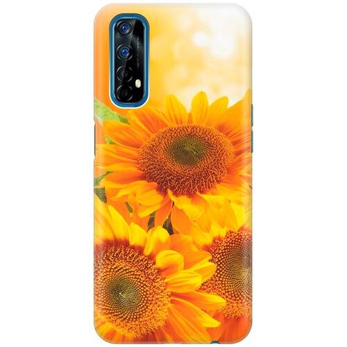 фото Re:pa накладка transparent для realme 7 с принтом "три подсолнуха"
