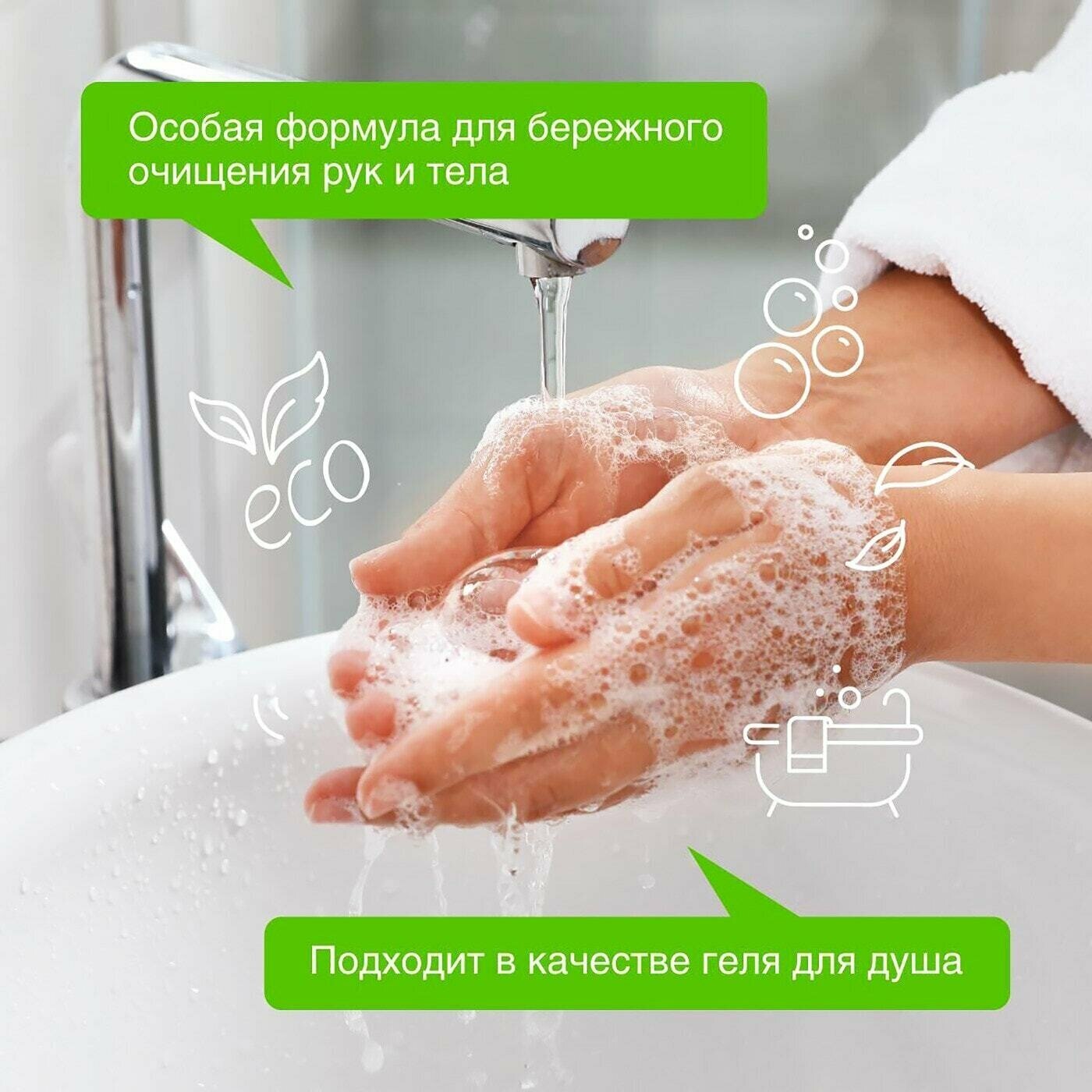 Жидкое мыло Synergetic "Пачули и ароматный бергамот" для рук и тела, 380мл - фото №16