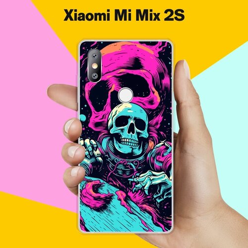 Силиконовый чехол на Xiaomi Mi Mix 2S Череп / для Сяоми Ми Микс 2С силиконовый чехол на xiaomi mi mix 2s сяоми ми микс 2с нарисованные пальмовые листья прозрачный