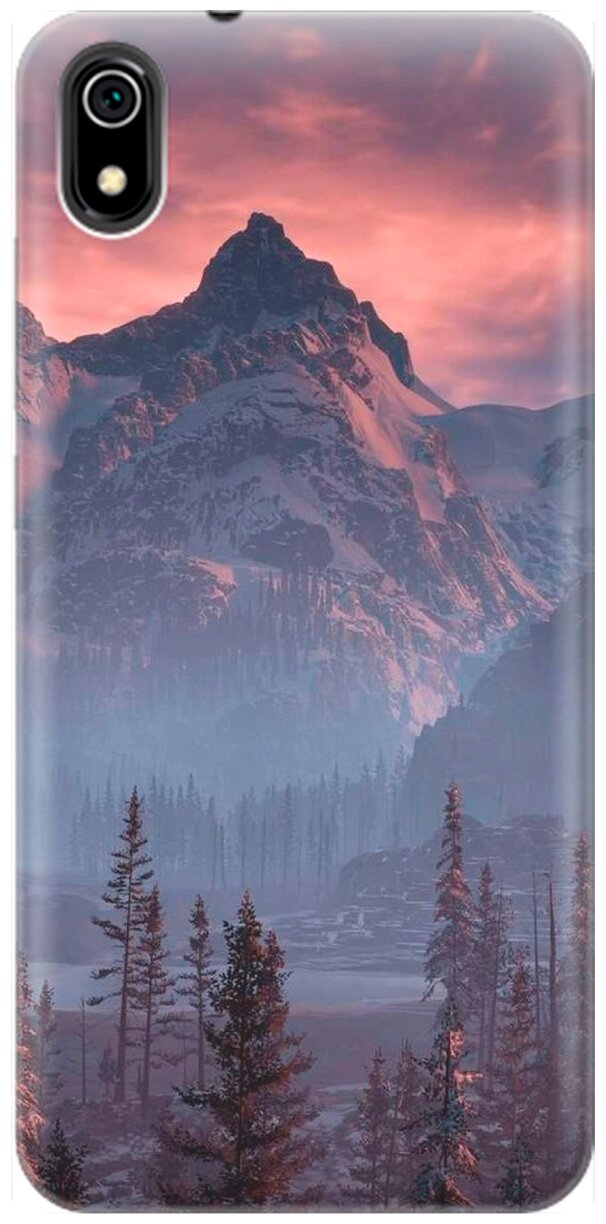 RE: PA Накладка Transparent для Xiaomi Redmi 7A с принтом "Лес, горы, зарево"