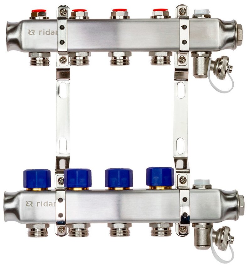 Комплект коллекторов Ридан SSM-4R set с кронштейнами, 4 контура