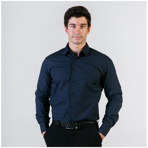 фото Рубашка мужская women men темно синяя рост 170-176 размер 42